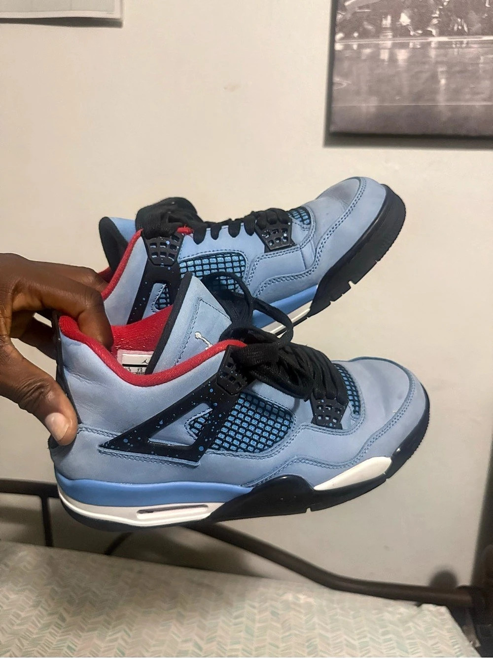 Nike Air Jordan 4 Retro Sneakers in Blue & Black